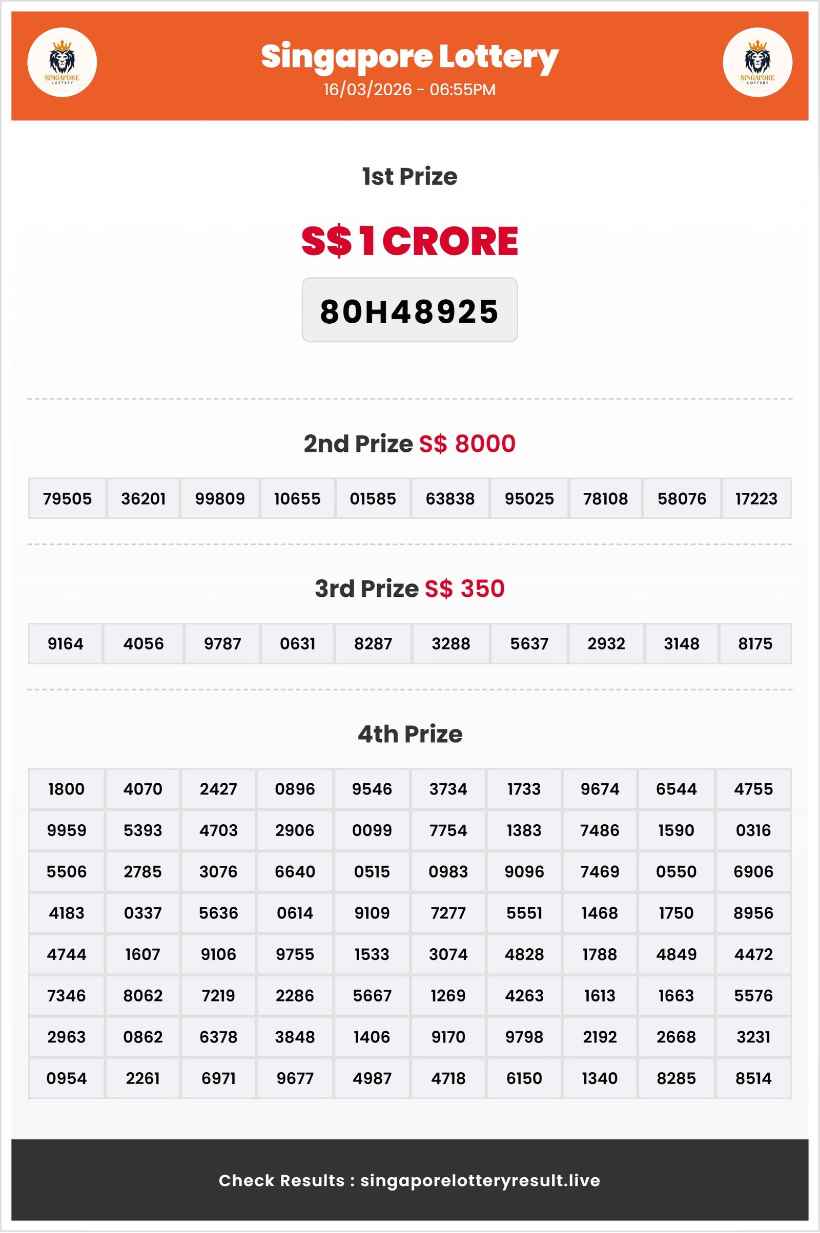 Thumbnail for  16/03/2026 Result | 06:55 PM